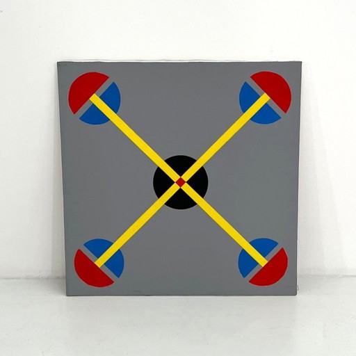 Abstraktes Gemälde von Fabrizio Giorgi, 1989