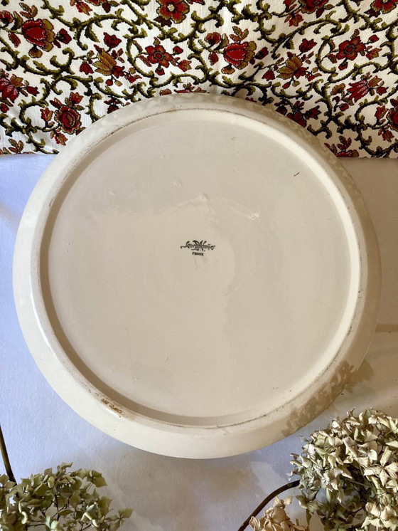 Image 1 of Sarreguemines earthenware washbasin and jug