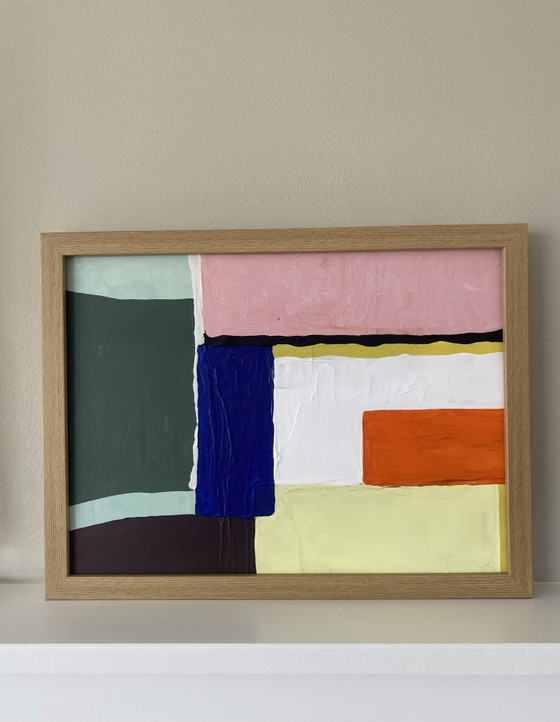Image 1 of Colorful abstract painting 30x40 cm including frame