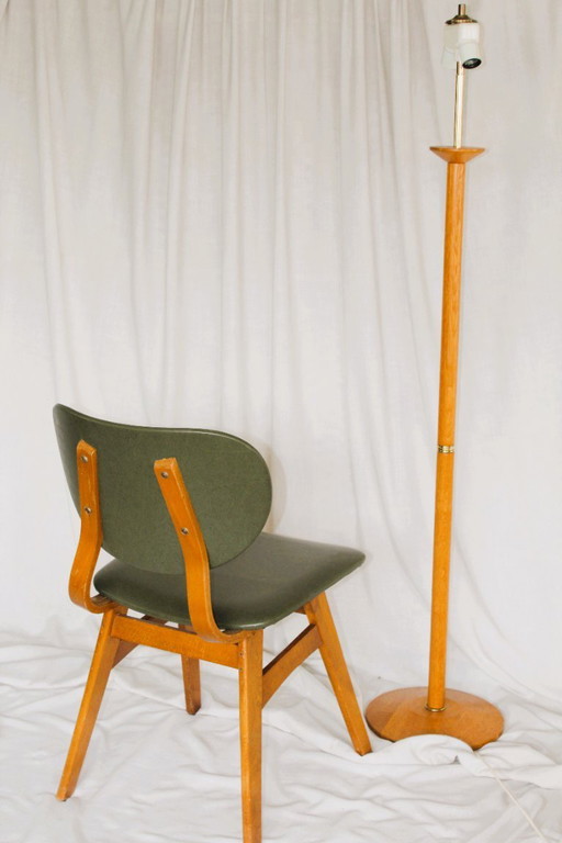 Lampada da terra vintage Herda Teak Wood Midcentury Design