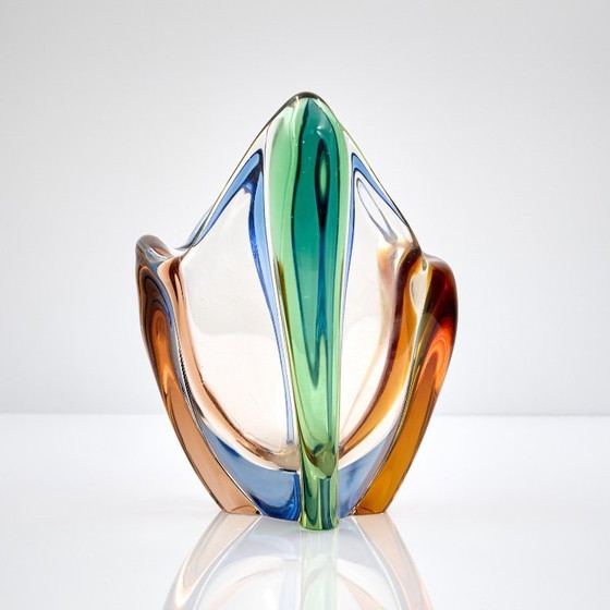 Image 1 of Vintage veelkleurige glazen vaas van František Zemek uit de Rhapsody-collectie