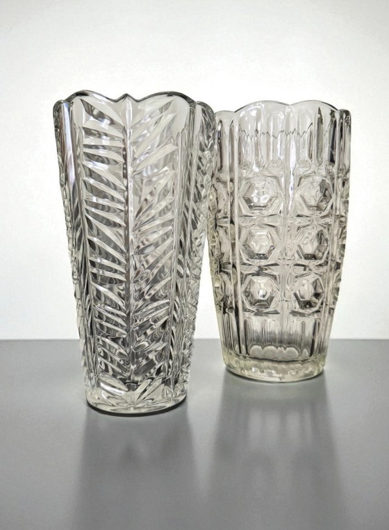 Image 1 of Paar vintage glazen vazen ​​uit de jaren 70