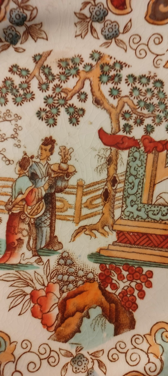 Image 1 of Plate with Chinese scene made Holland in Canton Maastricht numbered 31