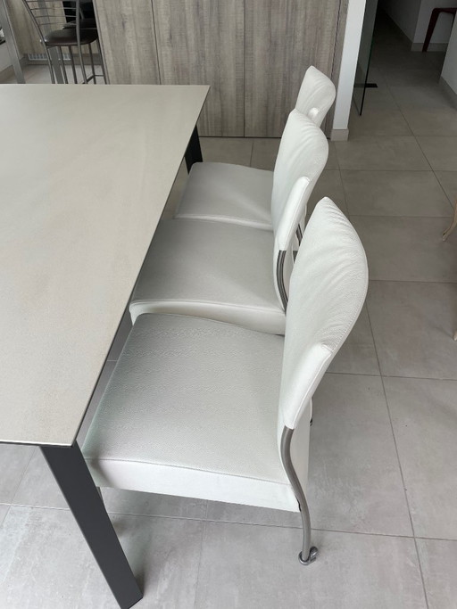 6 Joli Design Stoelen - Design Stoelen Op Wieltjes – eetkamerstoelen, Leather, Metal