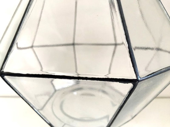 Image 1 of Lampada da soffitto vintage con paralume a globo in vetro, prodotta a Glashütte, Limburgo, Germania, nel 1960.