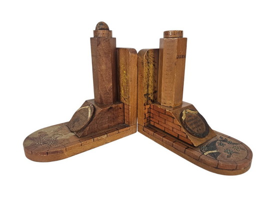 Image 1 of Buchstützen „Schlacht um den Grebbeberg 1940“ – Holz – Eiche – Militaria