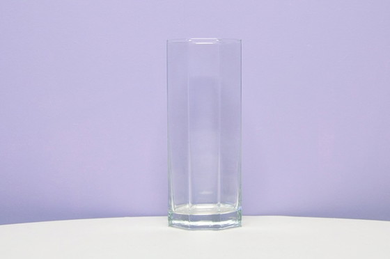 Octagonal glass vase, Transparent, Scandinavian (photo 2 of 5)