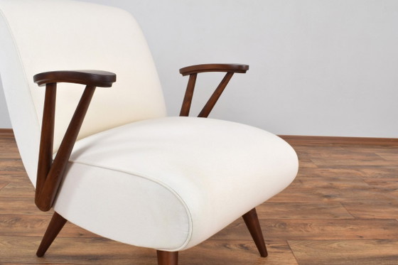 Mid-Century Modular Polish Armchairs, 1960s, Set of 2 – GFM, Wood, Wool (photo 20 of 20)