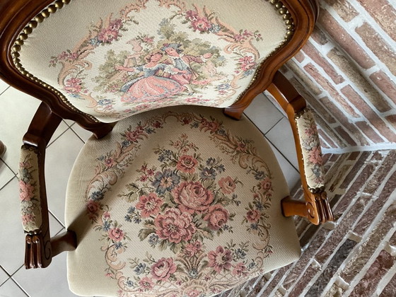 Silla antigua Luis XV – Sillones, Textile, Wood (photo 4 of 7)