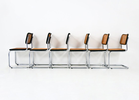 Image 1 of Sillas de comedor estilo B32 de Marcel Breuer, juego de 6