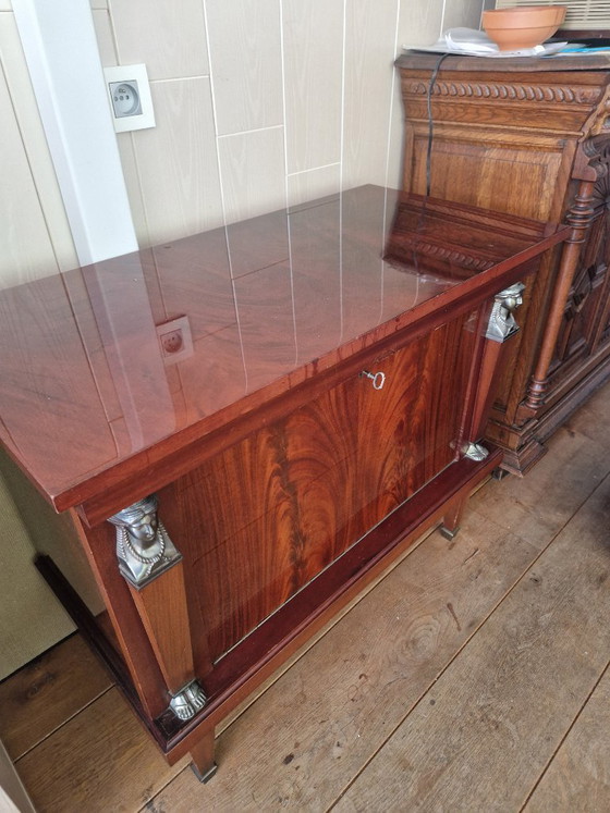 Prachtige mahoniehouten barkast in empirestijl – Opbergkast, Wood (photo 5 of 5)