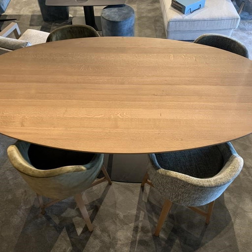 Passe Partout Buddha Bartisch - 240x120 mit Lumos Barhocker (4er-Set)