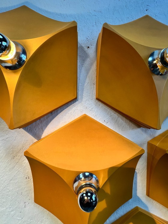 Image 1 of Vintage Hoffmeister Space Age Wandlampen, 6 Stuks, Duitsland 1970