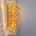 Plafoniera Kinkeldey XL anni '70, 60x60 cm, cristallo tagliato, placcata oro.