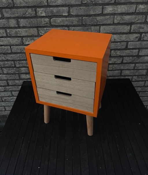 Retro bedside table orange