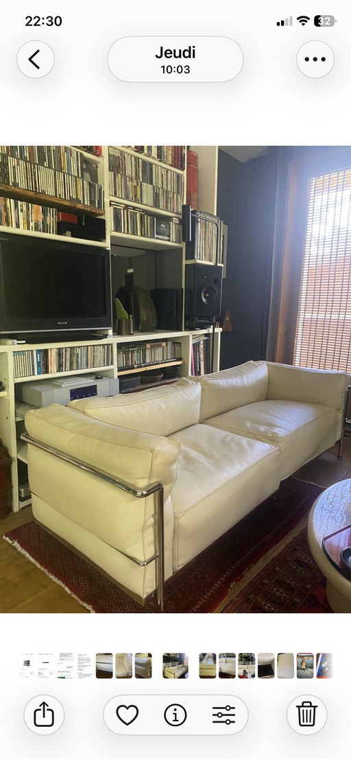 Pair of LC3 style chaise longues, vintage Italian made, 1980s