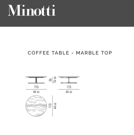 Image 1 of Minotti Catlin coffeetable sahara Marble 113cm 