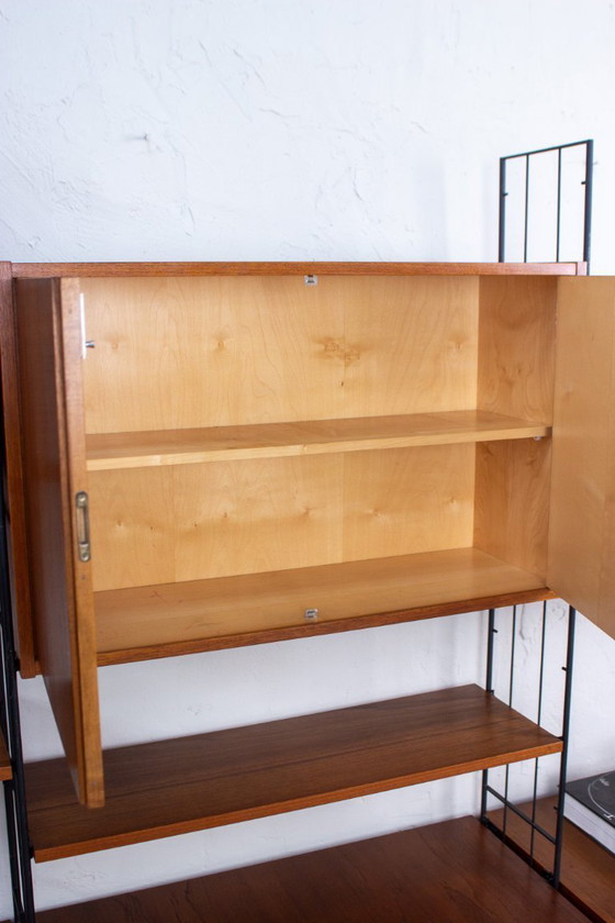 Image 1 of Vintage teak string shelf sideboard highboard 60s