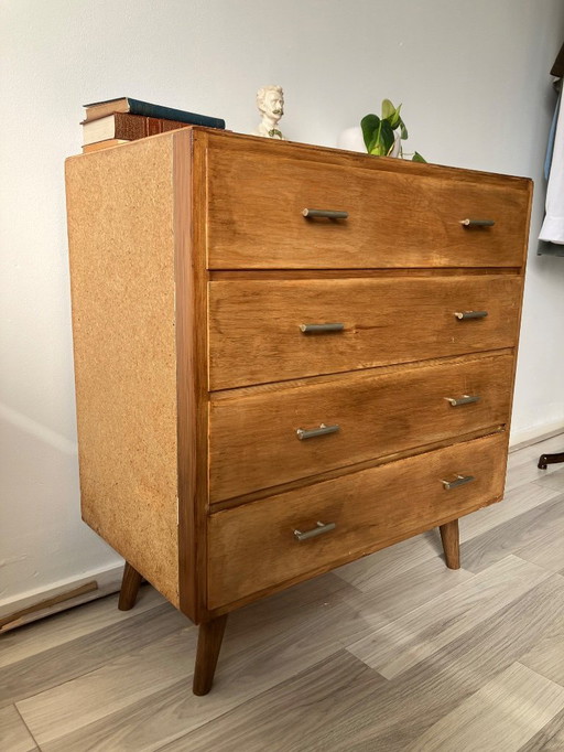 Chest of drawers vintage 1960s | oak | legs