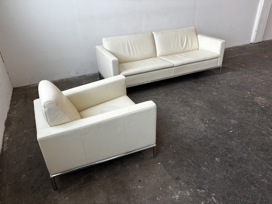 Image 1 of De Sede DS-4 designgroep leren bank fauteuil