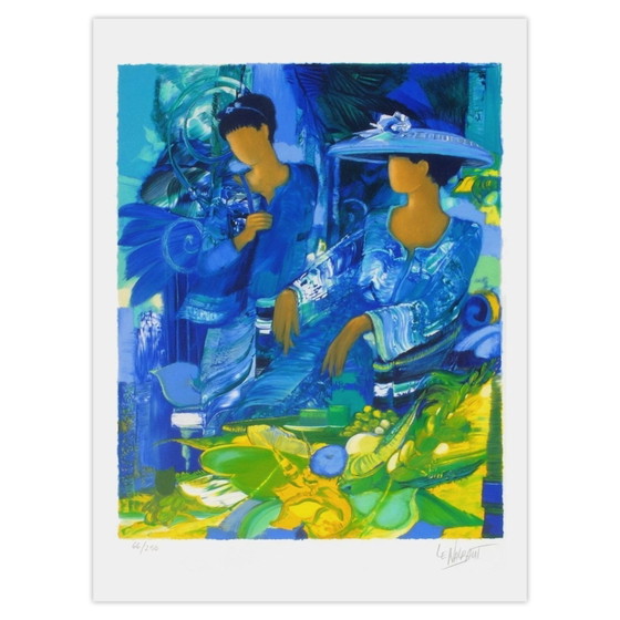 Gérard Le Nalbaut signierte Lithographie Ombrage Bleu 1990 – Lithographien & Drucke, Paper (photo 4 of 5)