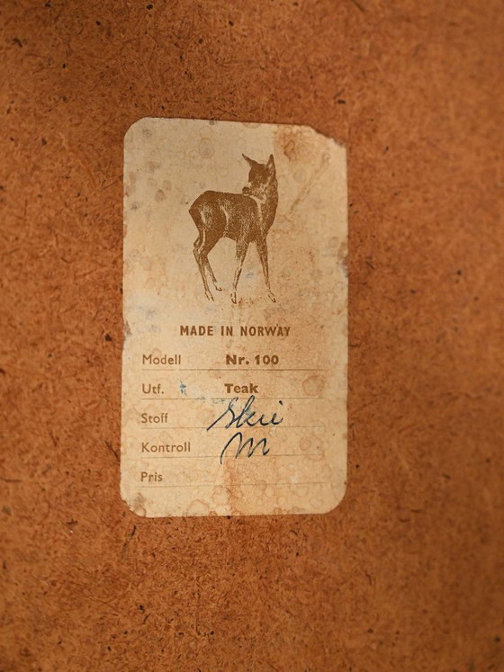 Image 1 of Taburete noruego de teca, años 50-60.