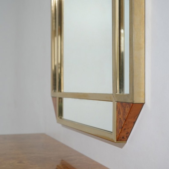 Image 1 of Console table with mirror in briar root by Mario Falcone for Fratelli Turri, 1970s