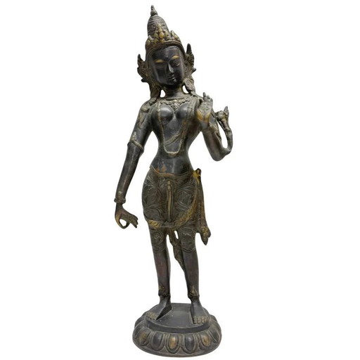 Antique Standing Tara - Bronze - Himalaya - 42 cm