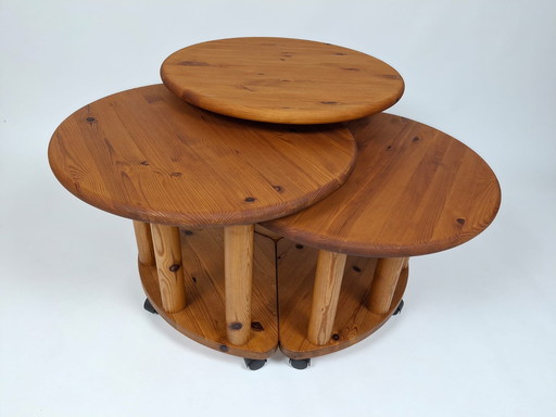 Ensemble de 3 tables d'appoint vintage, dans le style de Rainer Daumiller