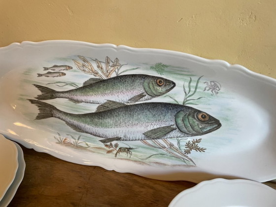 Image 1 of Piatti e ciotola in porcellana di Limoges con pesce francese