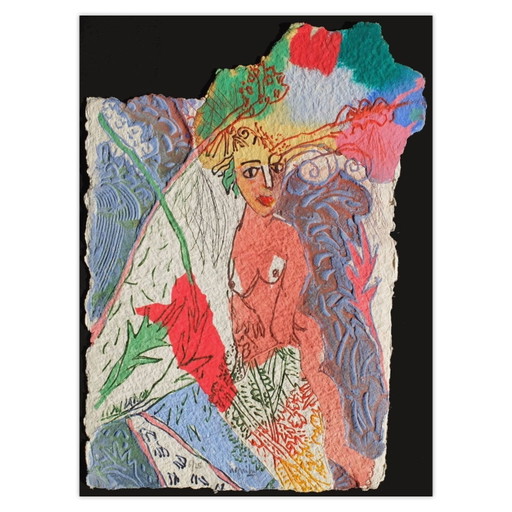 Henri Guibal Signed Carborundum Etching La Vie De B. XVII 2002 – lithos zeefdrukken, Paper