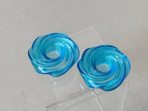 Ensemble de 2 porte-bougies chauffe-plat Murano par Vistosi x Atelier Schaepfer pour Nestlé, 2014