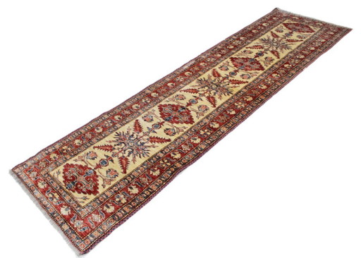 Original Hand-Knotted Kazak Antique Rug 283 x 85 cm