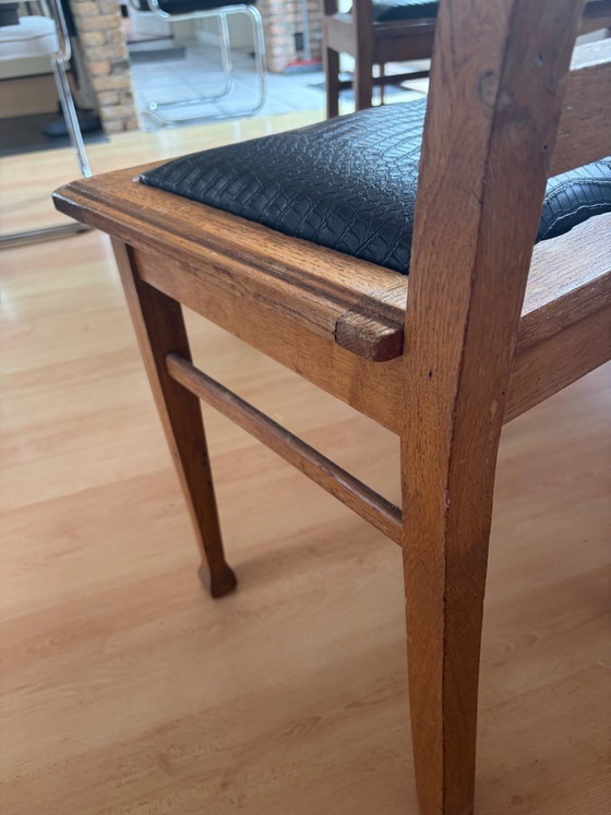 Image 1 of Art Deco dining set with 6 solid chairs