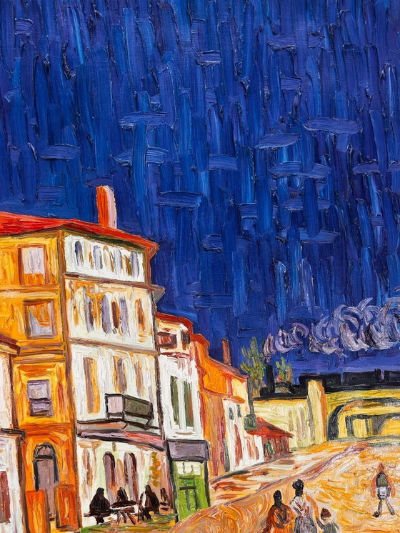 Image 1 of Œuvre de Van Gogh peinte à la main sur toile (roulée)