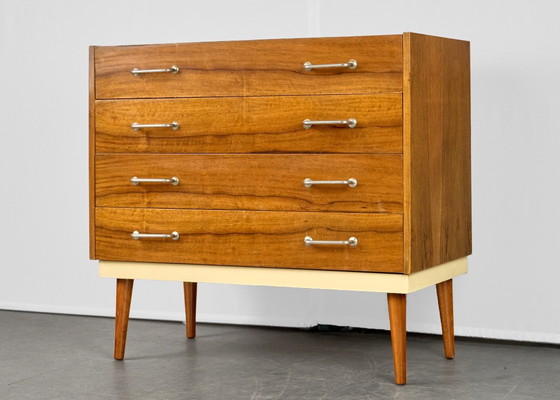Vintage Chest of Drawers / Vanity Table, 1960s, Czechoslovakia, UP Zavody, Wood, Brown (photo 7 of 17)