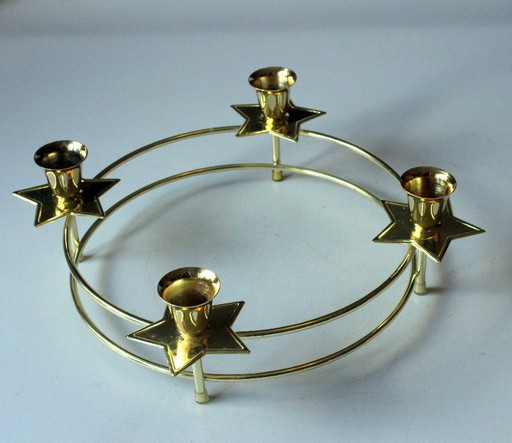 Adventskranz aus Messing Kerzenhalter