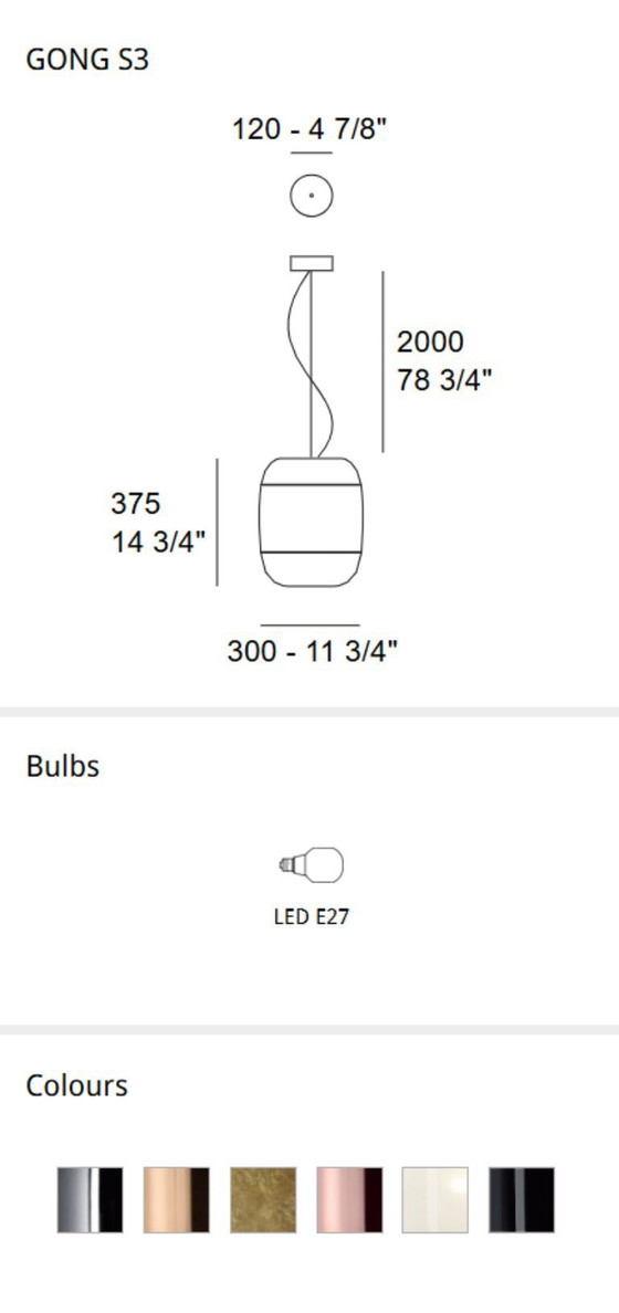 Image 1 of 2x Prandina Gong S3 - gold leaf