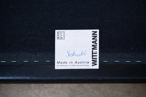 Image 1 of Poltrona Wittmann Design 'Aura' – pelle nera – Paolo Piva