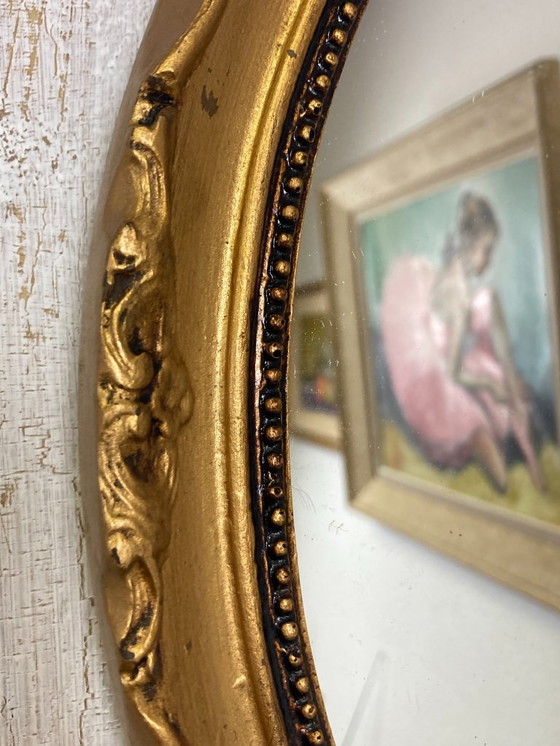 Image 1 of Antieke ovale spiegel 34x27cm