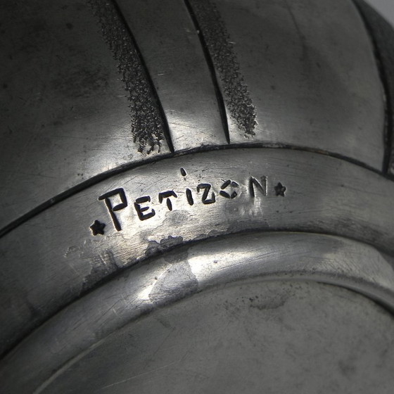 Image 1 of Pewter Art Nouveau vase, signed PETIZON, early 20th century