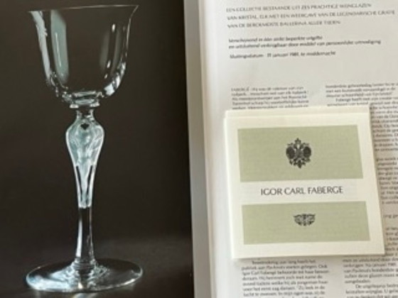 Image 1 of Fabaergé 6 verres à vin en cristal Pavlova + 6 flûtes à champagne en cristal Snow Dove, NEUF avec certificat