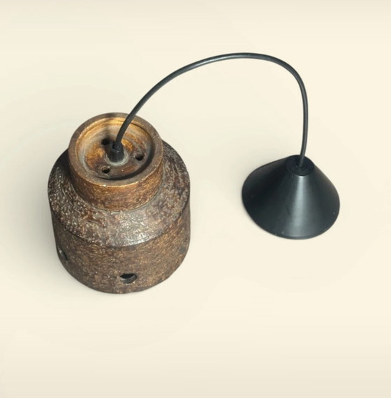 Image 1 of Vintage Jaren 70 herda hanglamp lamp keramiek space age verlichting