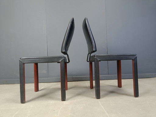 Vintage Leather Dining Chairs by Durlet, 1980s
