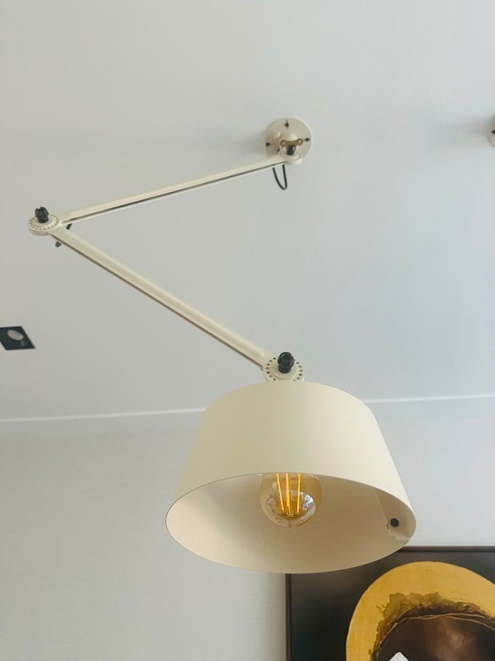 Image 1 of Tonone (two) Bolt ceiling lamps. Double arm. White aluminium.