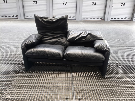 Image 1 of Cassina Maralunga 2 zits zwart leer