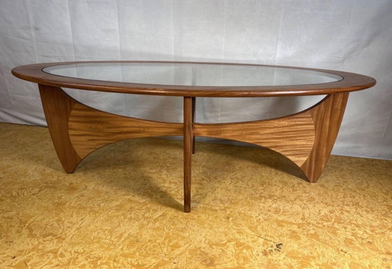 Image 1 of Mid-Century Retro Vintage Teak & Glass Oval Astro Coffee Table by G Plan (1960–1970)    A true design icon of the mid-20th centu