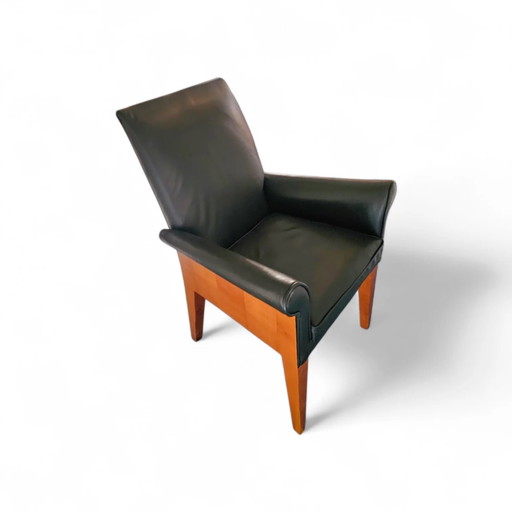 SEDIA PARAMOUNT DI PHILIPPE STARCK / pelle nera per Driade / 1989