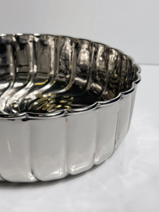 Image 1 of Silver-plated bowl, Italy, round spiral, 80s, Argento silver bowl, vintage