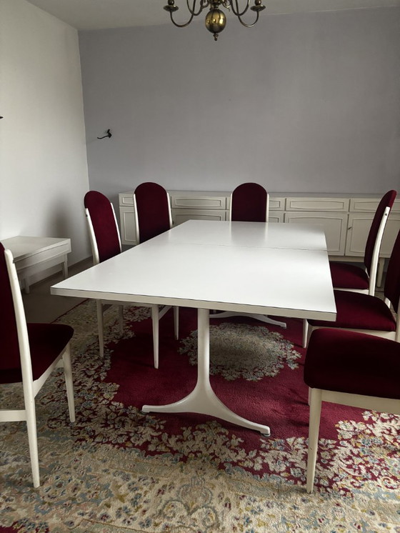 Image 1 of George Nelson for Herman Miller – “Pedestal” Extension Dining Table, 1950s